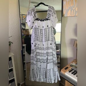 Free People Black and White Patterned Maxi Dress
